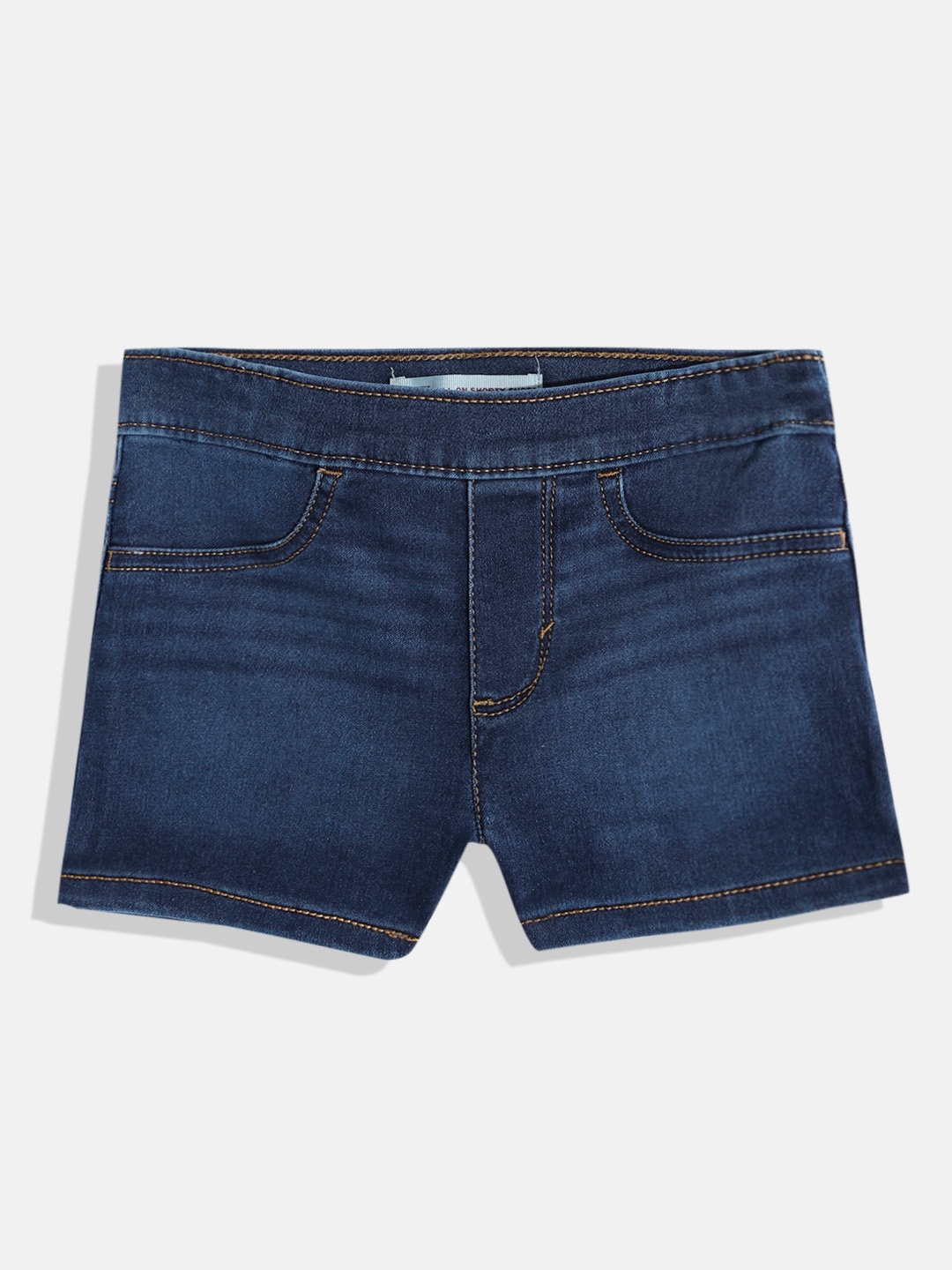 

Levis Girls Navy Blue Solid Denim Shorts