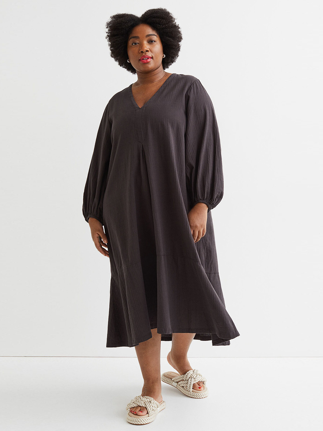 

H&M+ Black Wide Cotton Dress