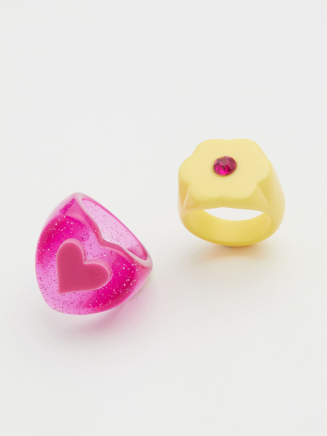 

H&M WomenPink & Yellow 2-Pack Rings, Pink