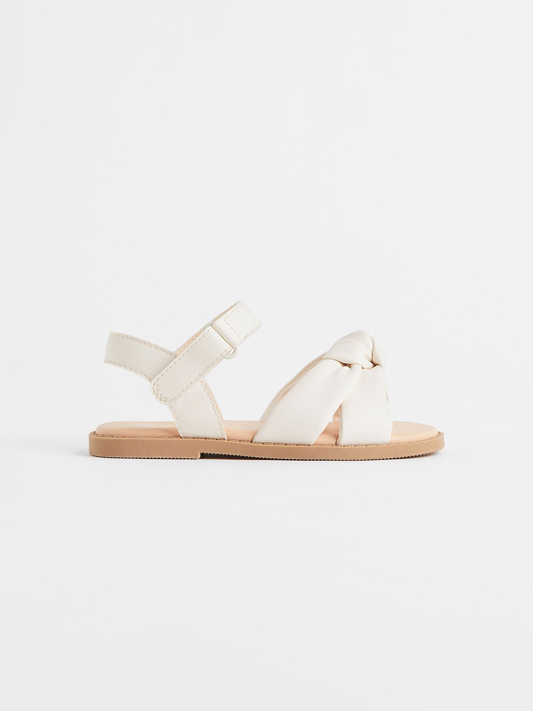 

H&M Girls White Knot Detail Open Toe Flats