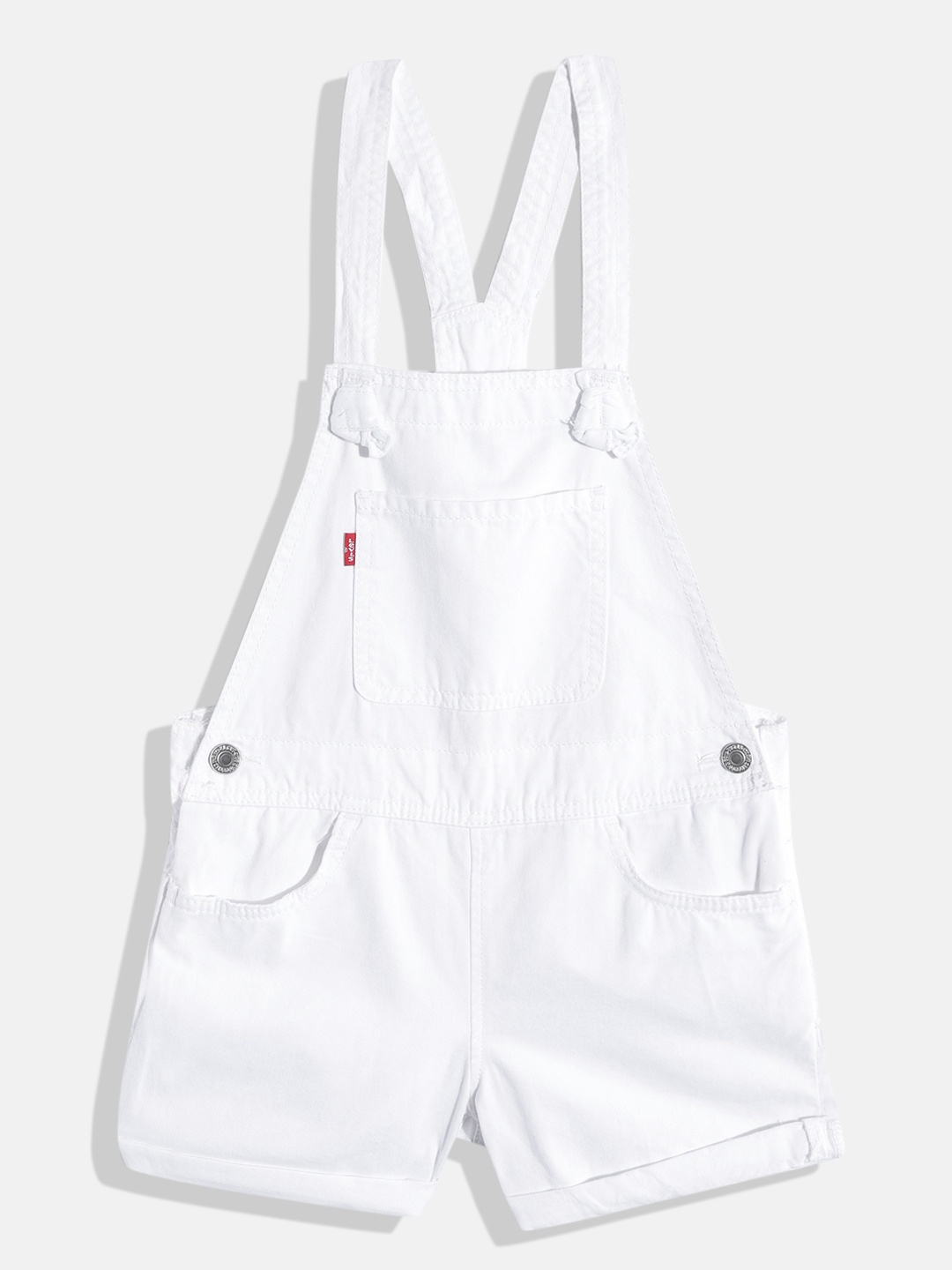 

Levis Girls White Solid Dungarees