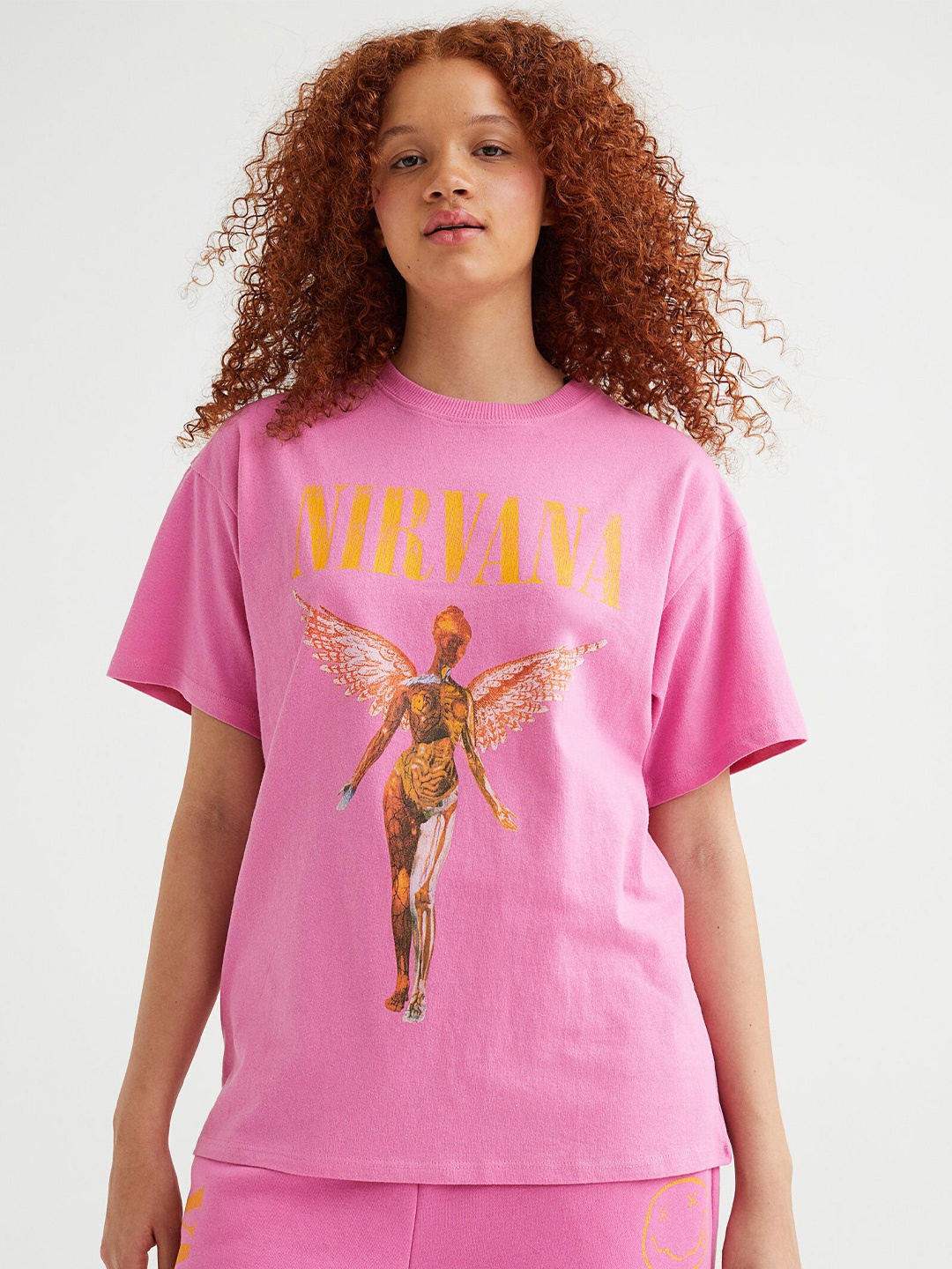 

H&M Women Pink Printed T-shirt
