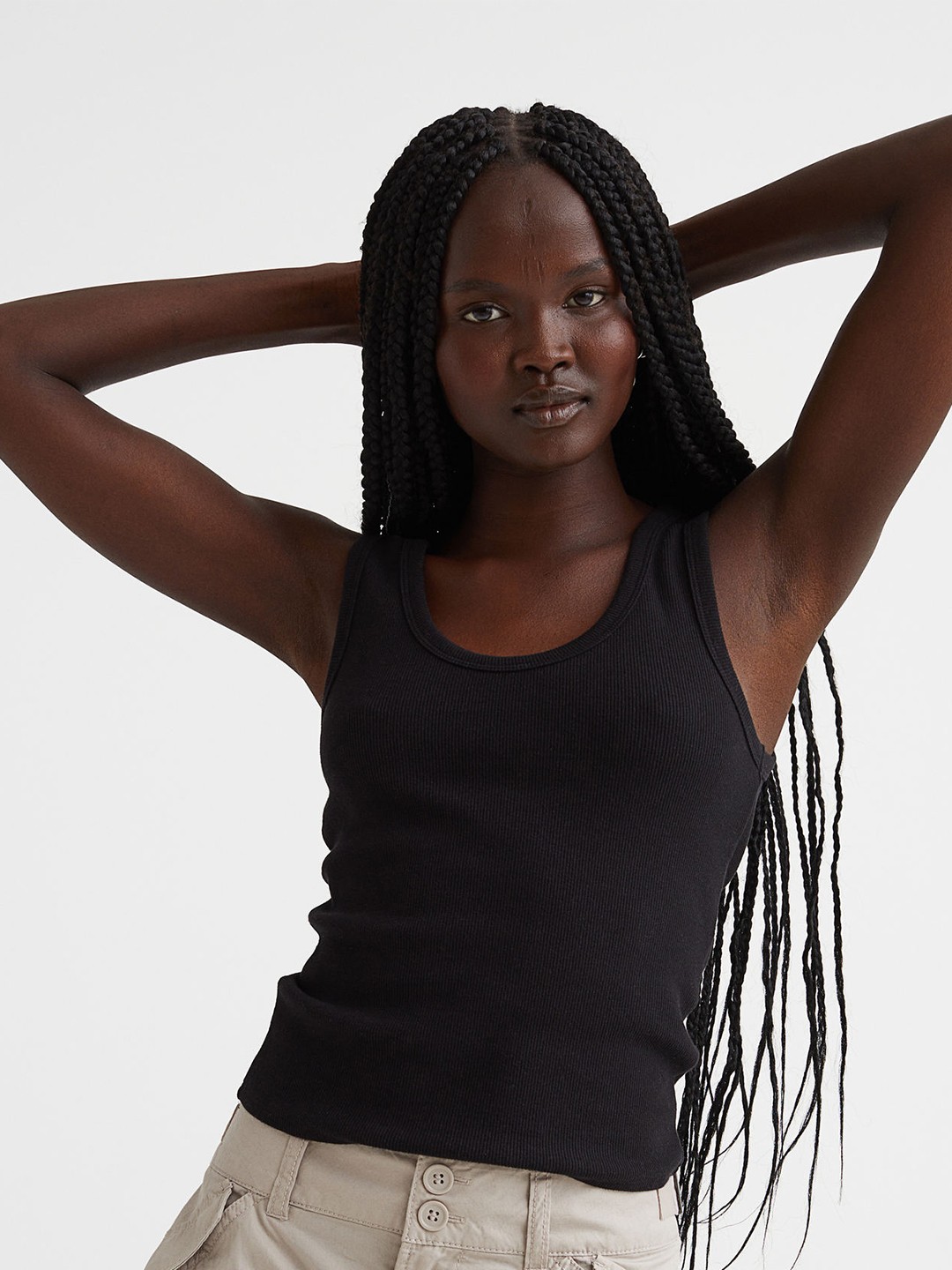 

H&M Black Ribbed Vest Tank Top