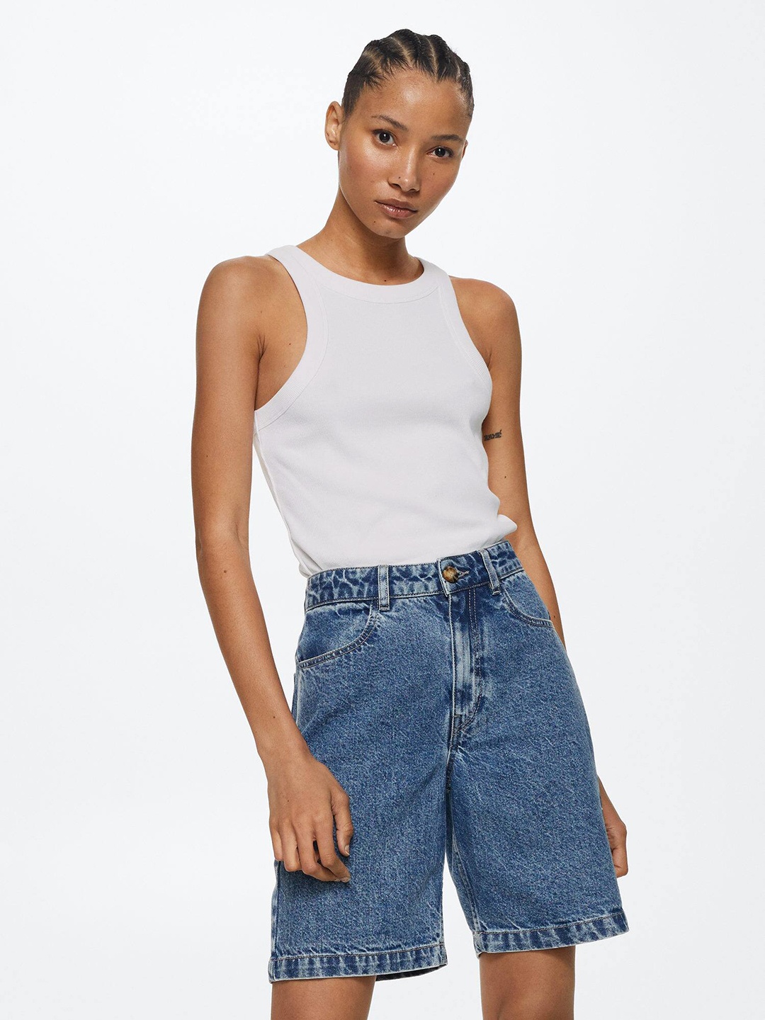 

MANGO White Solid Top