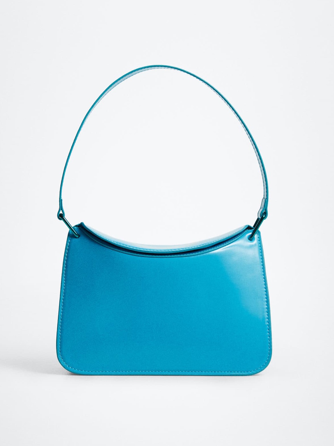 

MANGO Women Blue Solid Structured Shoulder Bag