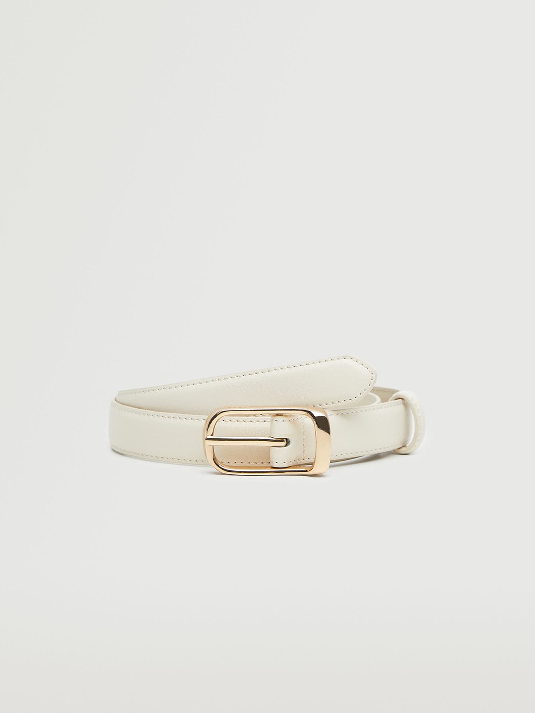 

MANGO Women Off White Solid Belt