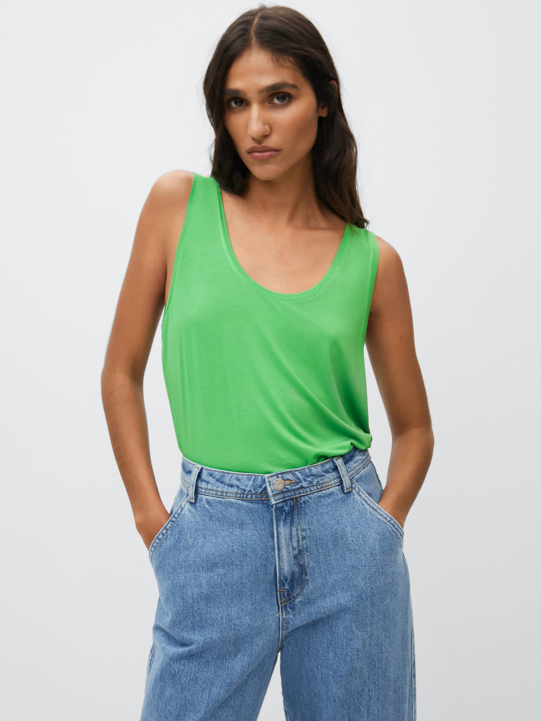 

MANGO Green Solid Top