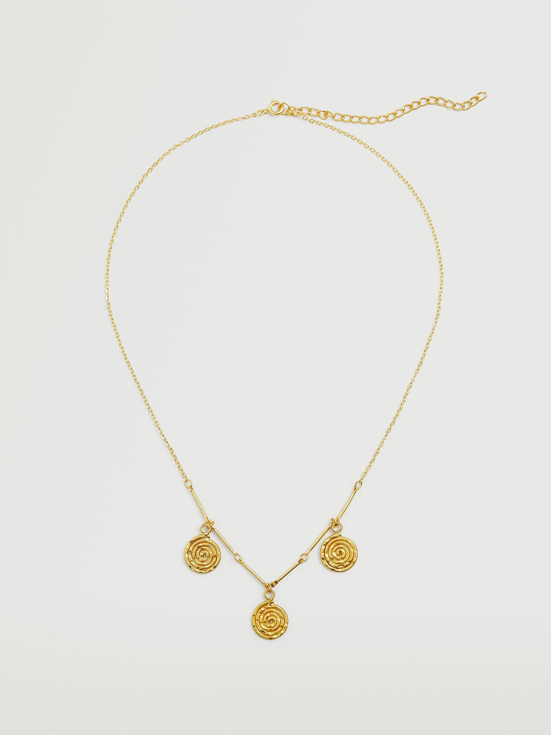

MANGO Gold-Toned Necklace with Metal Pendant