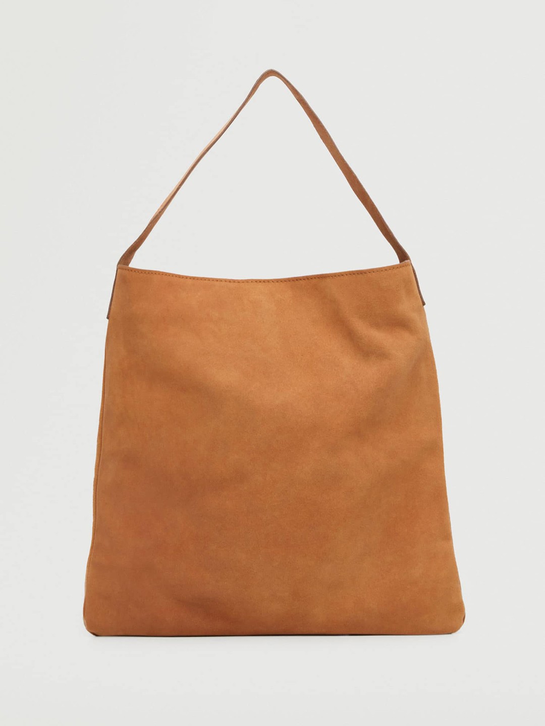 

MANGO Camel Brown Solid Suede Finish Leather Structured Shoulder Bag