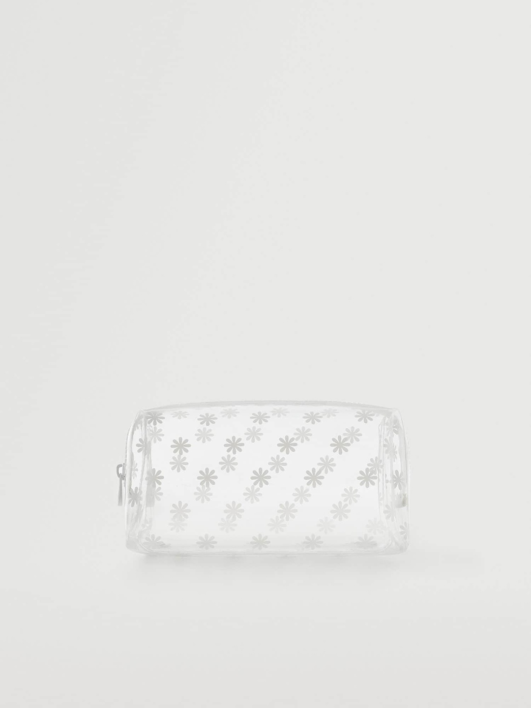 

MANGO Transparent & White Floral Print Rectangular Cosmetic Pouch