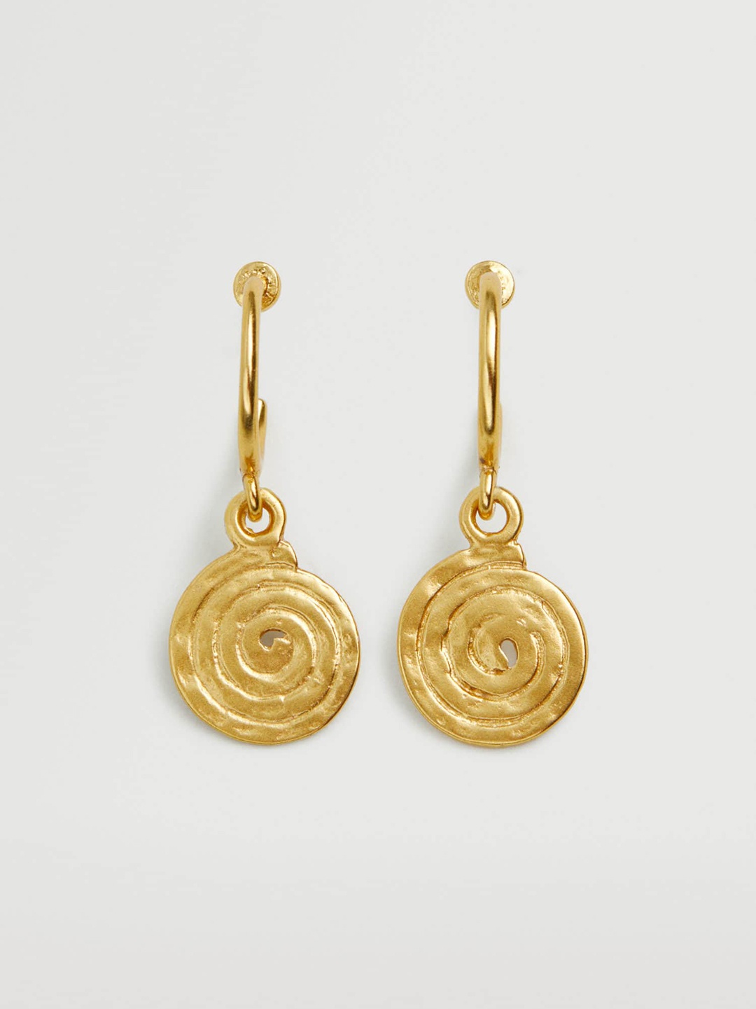 

MANGO Gold-Toned Spiral Drop Earrings