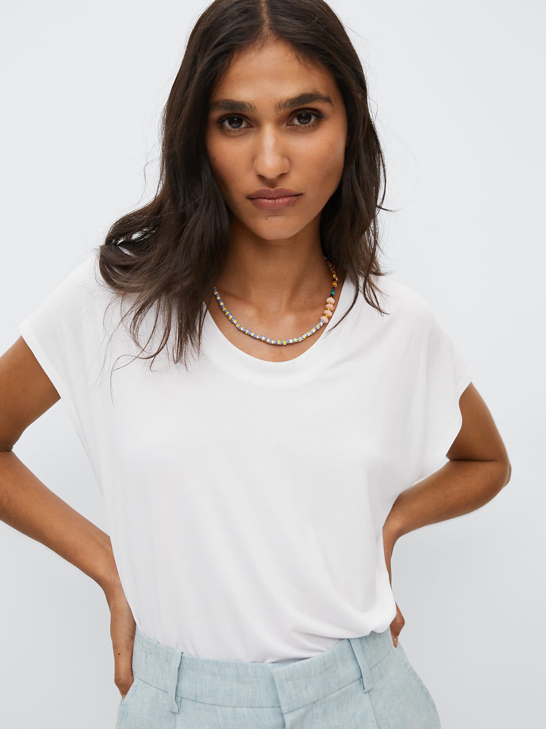 

MANGO Women White T-shirt