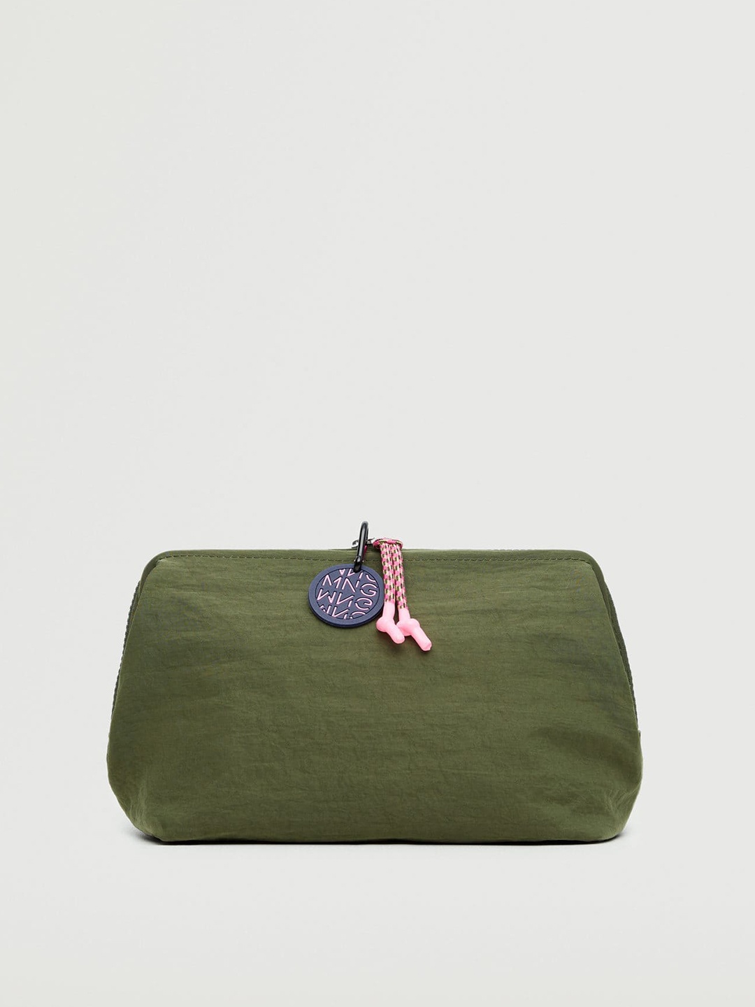 

MANGO Olive Green Solid Rectangular Cosmetic Pouch