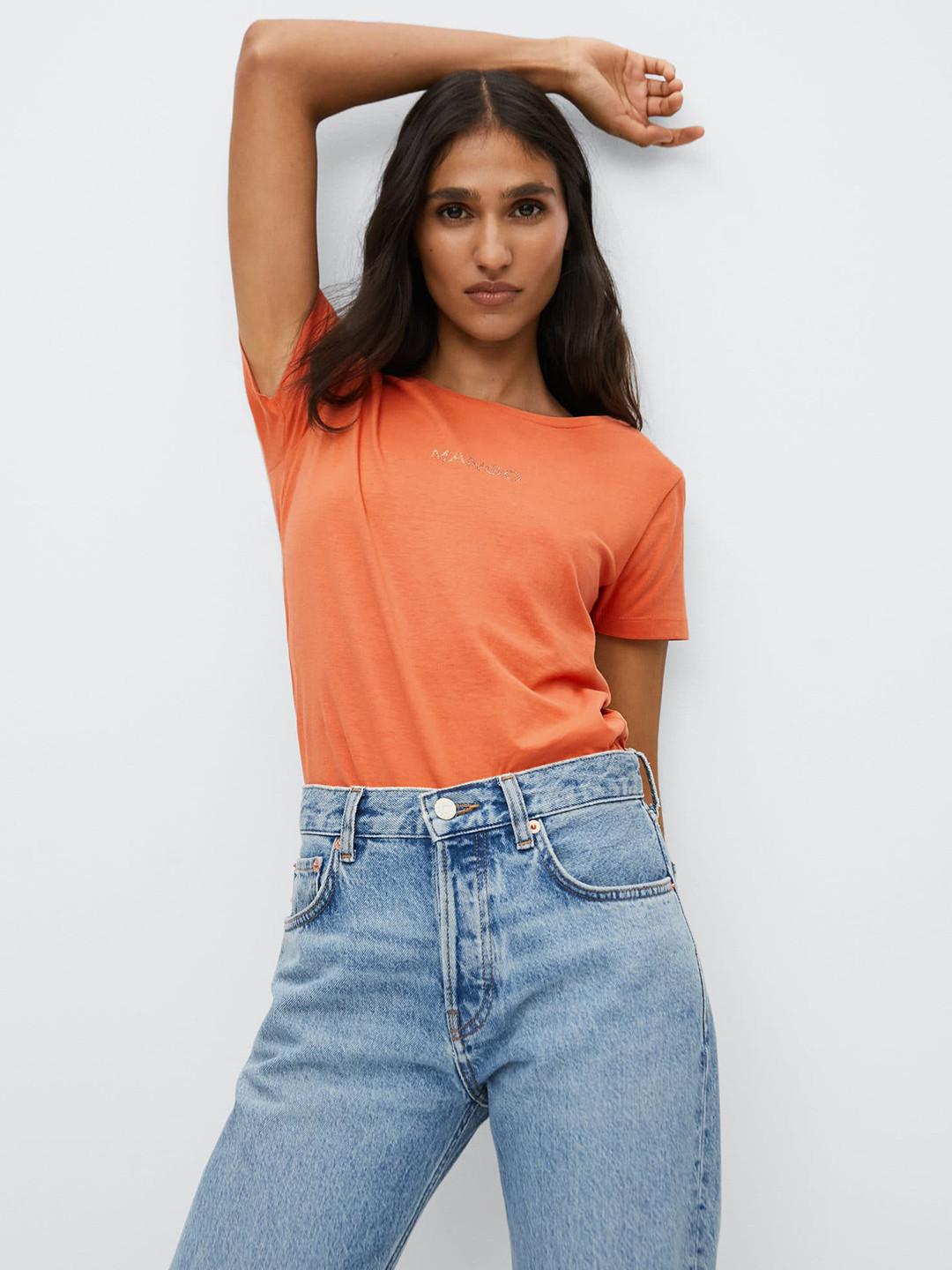 

MANGO Women Coral T-shirt