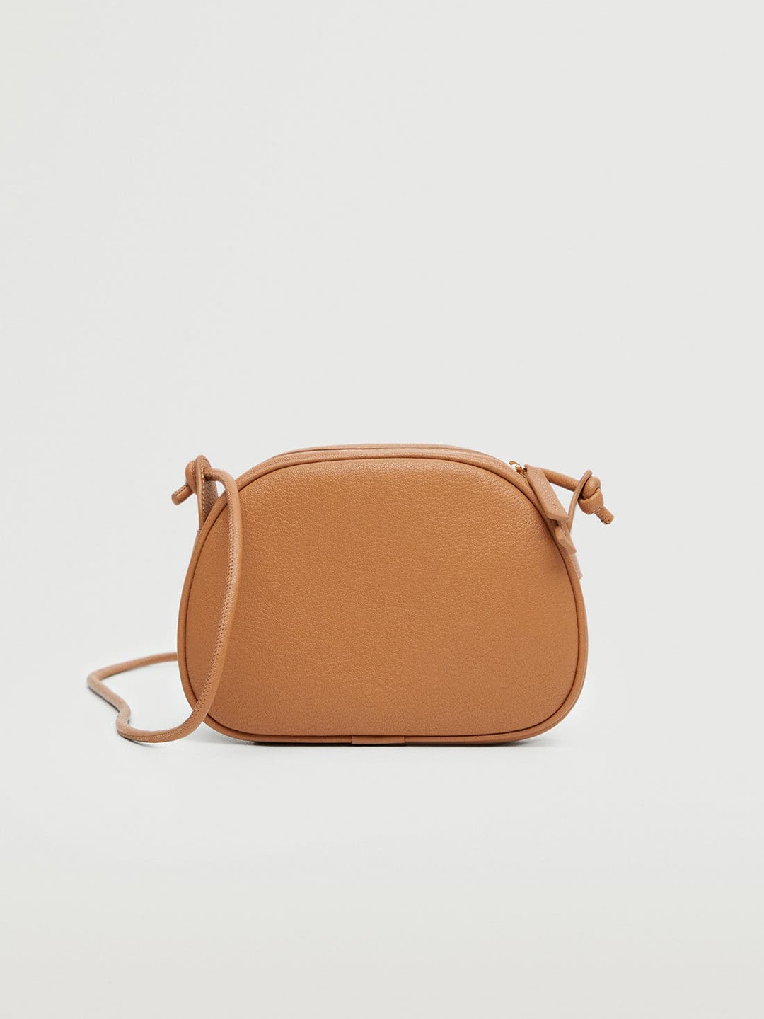 

MANGO Camel Brown Solid Half Moon Sling Bag with Non-Detachable Sling Strap