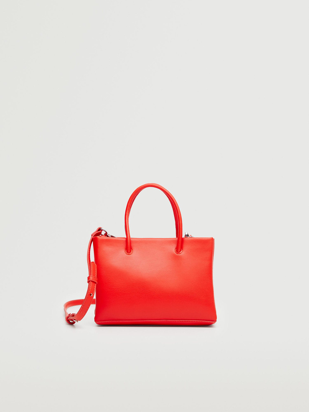 

MANGO Women Orange Solid Structured Handheld Bag