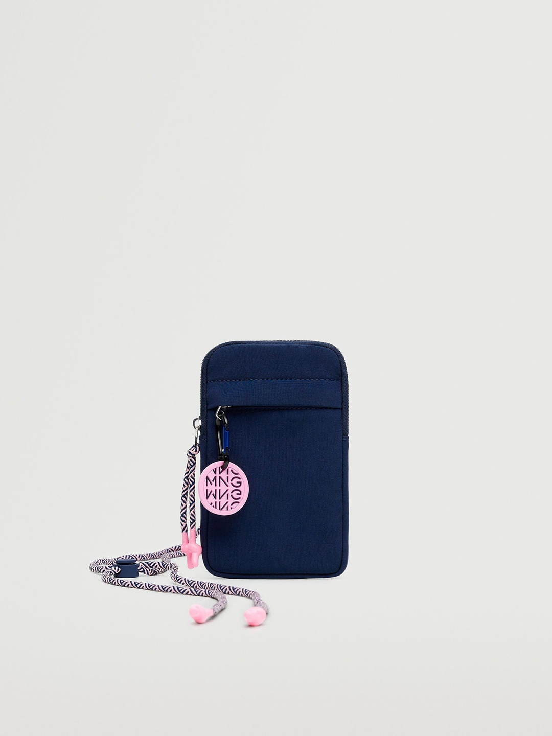 

MANGO Women Navy Blue Solid Structured Mobile Case with Detachable Strap