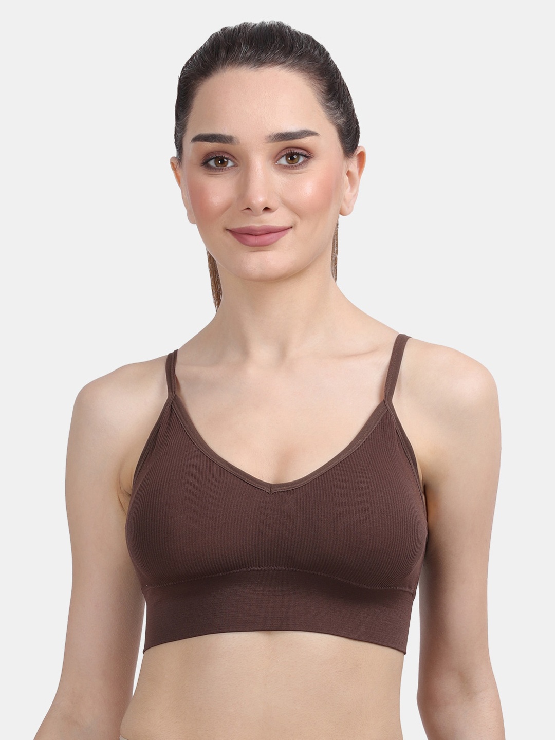 

Amour Secret Woman Lightly Padded Sports Bra Brown