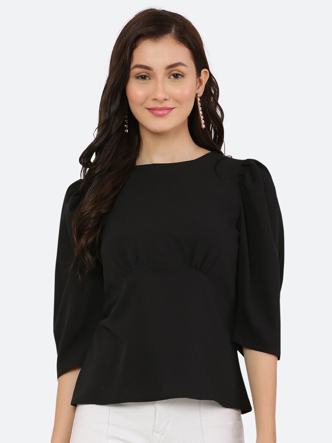 

RAASSIO women Black Crepe Top