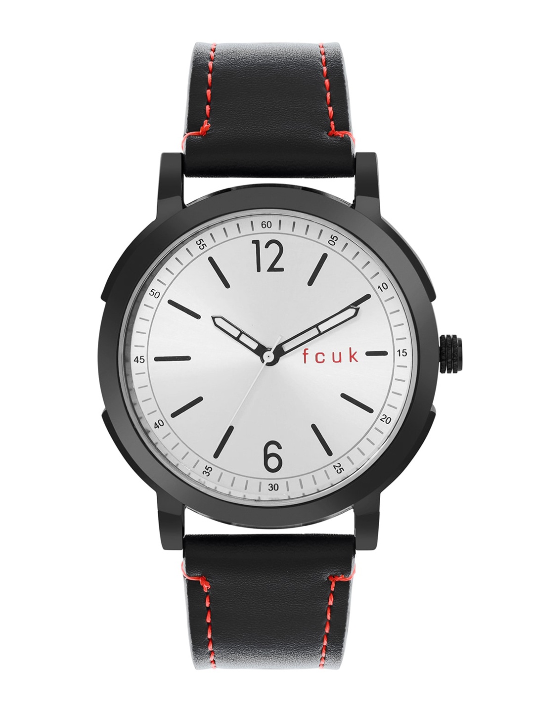 

FCUK Men White Dial & Black Leather Straps Analogue Watch-FK00010C