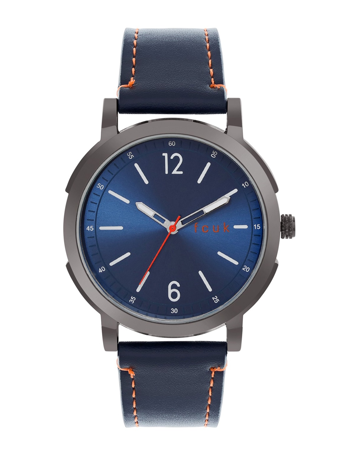 

FCUK Men Blue Dial & Blue Leather Straps Analogue Watch-FK00010E