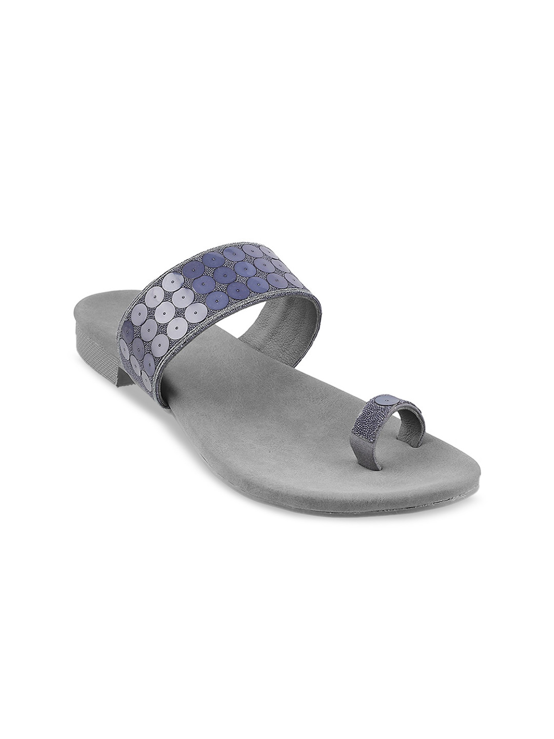 

Mochi Women Grey Embellished Flats