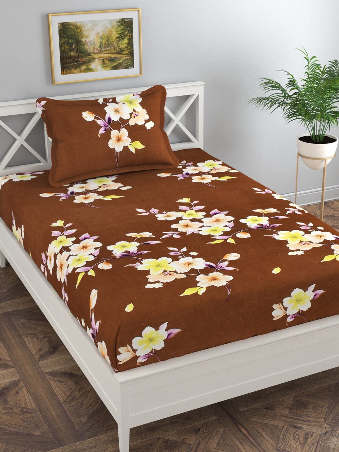 

Florida Unisex Brown Bedsheets with 1 pillow cover