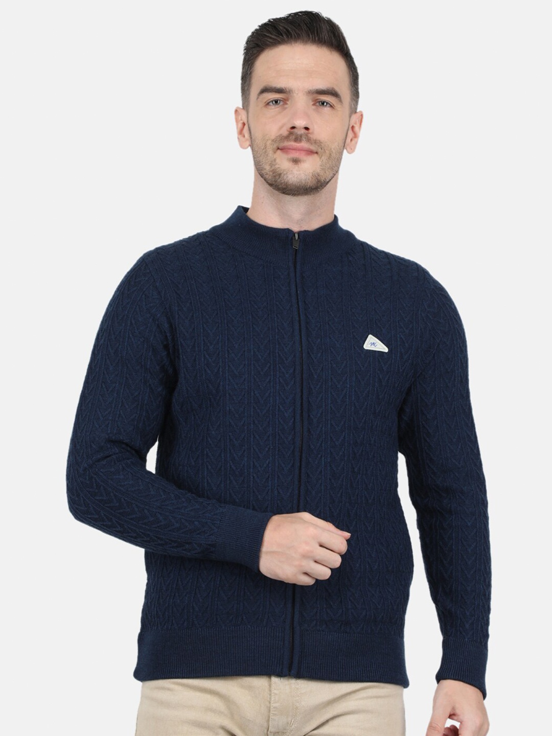 

Monte Carlo Men Blue Striped Turtle Neck Pullover