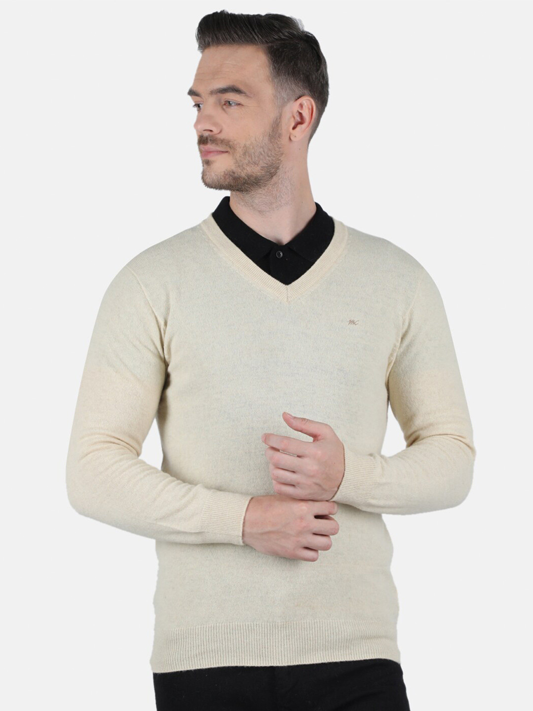 

Monte Carlo Men Lambs Wool Off White Pullover