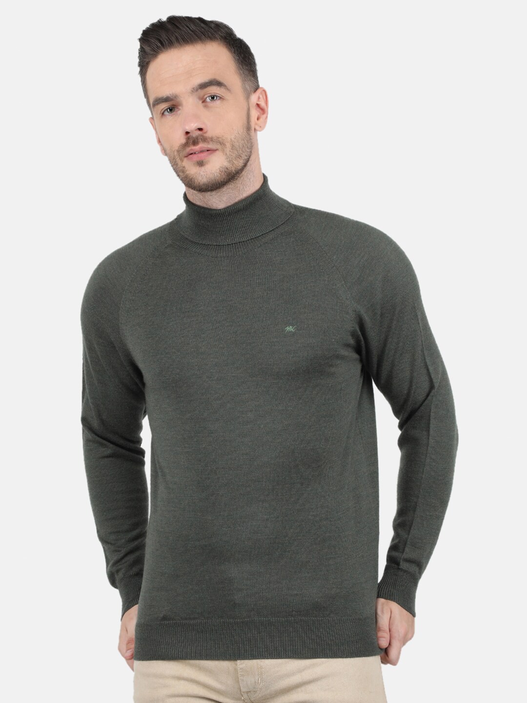 

Monte Carlo Men Olive Green turtle neck Pullover