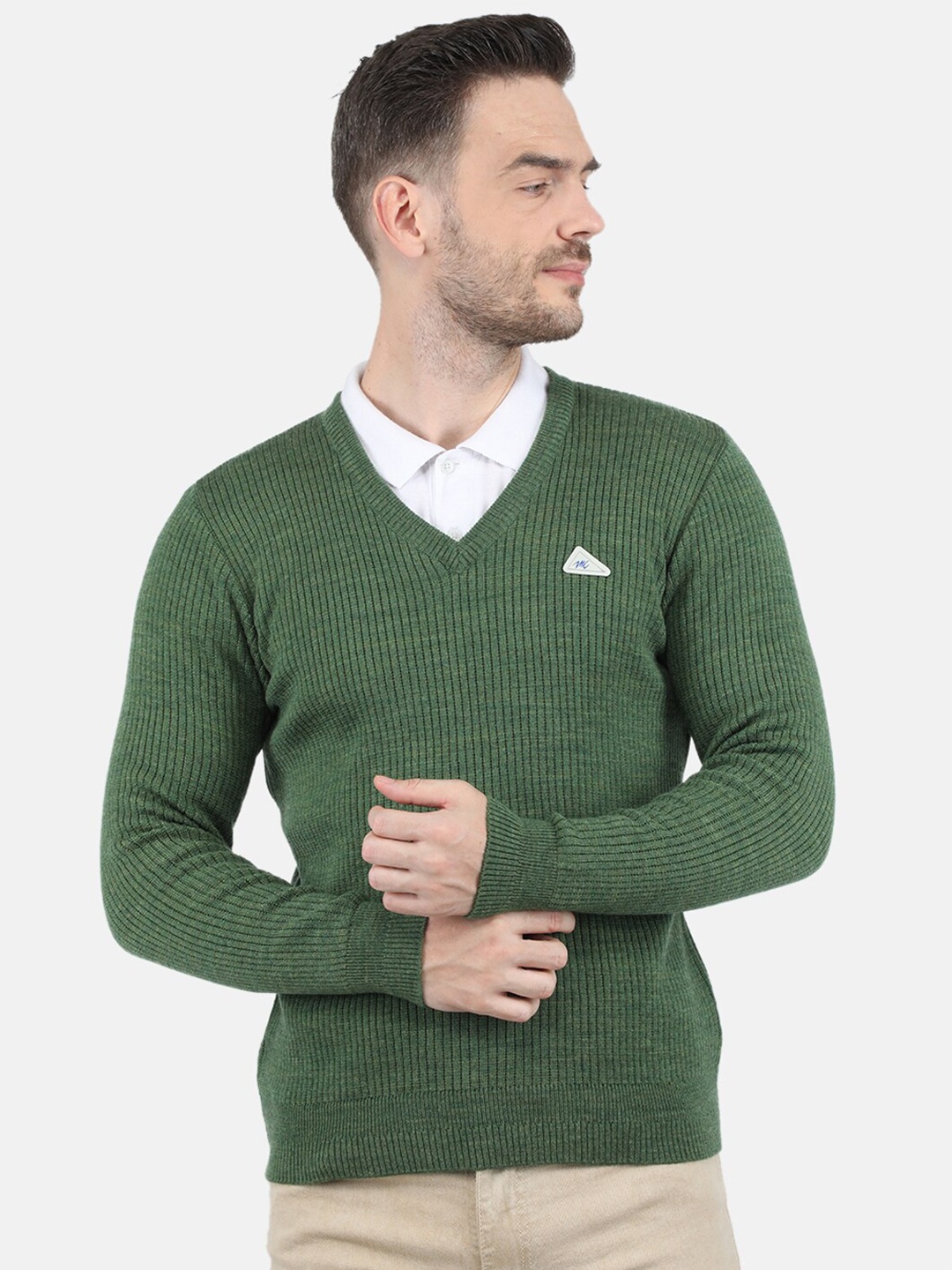 

Monte Carlo Men Olive Green Pullover