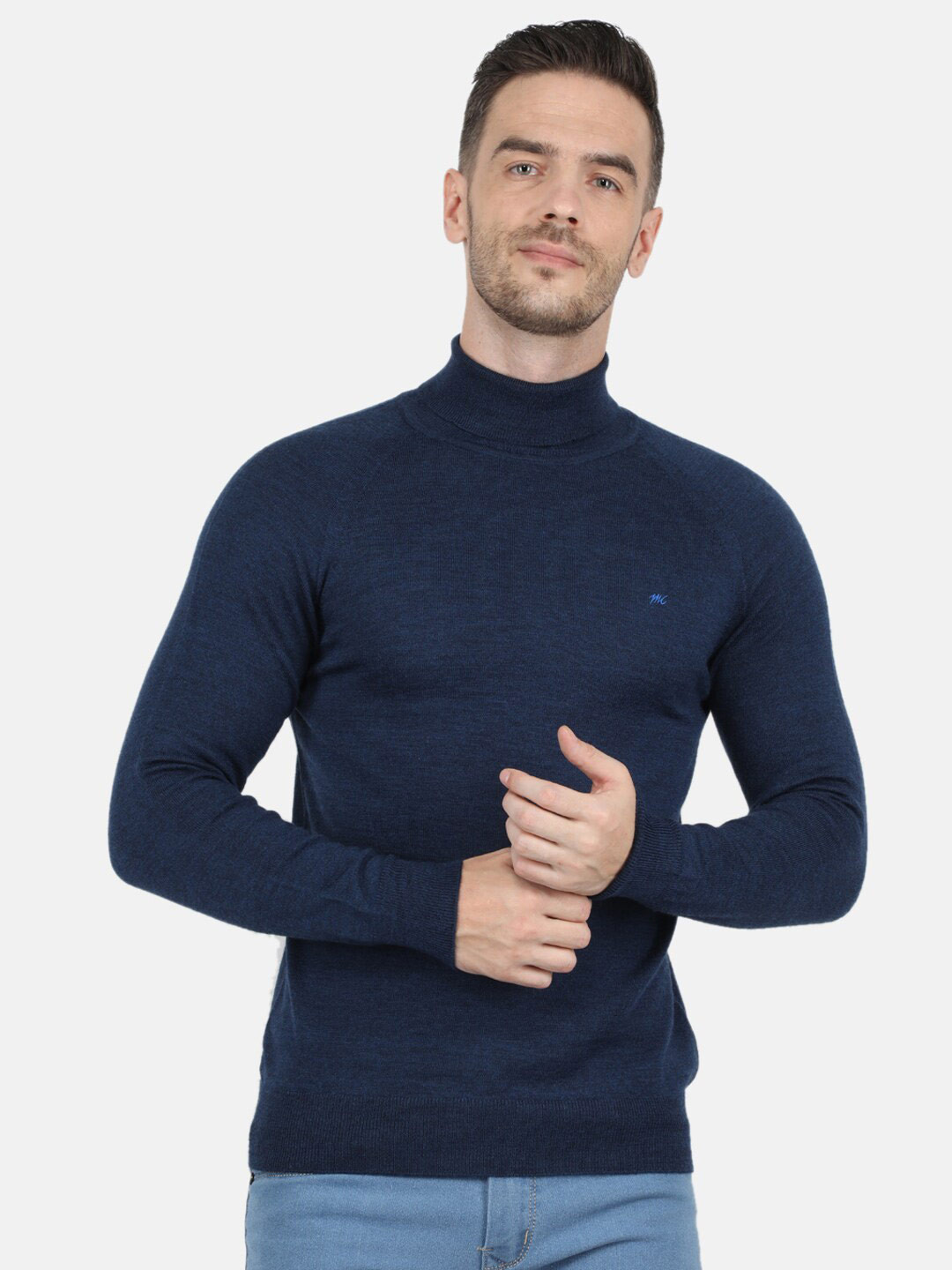 

Monte Carlo Men Pure Wool Blue Pullover