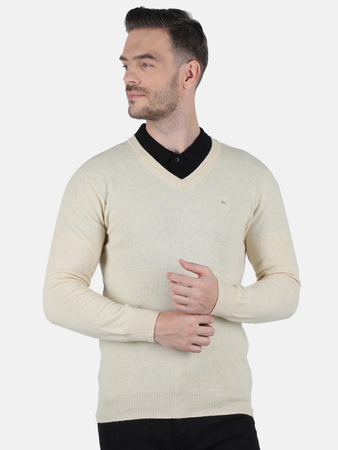 

Monte Carlo Men Off White Lambs Wool Pullover