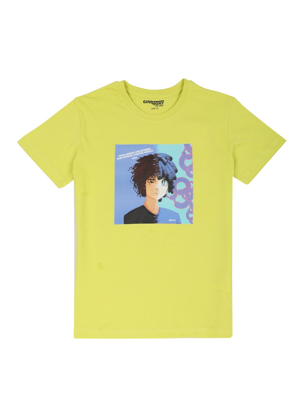 

Gini and Jony Boys Yellow Printed T-shirt
