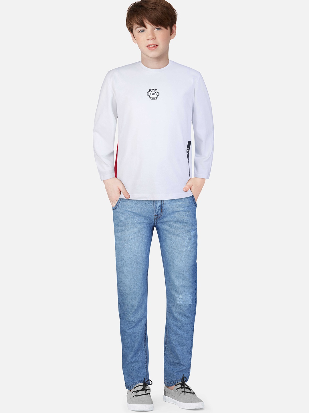 

Gini and Jony Boys White Applique T-shirt