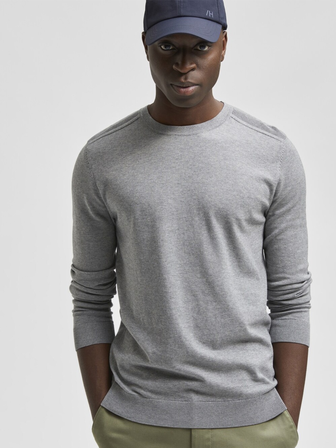 

SELECTED Men Grey Pullover