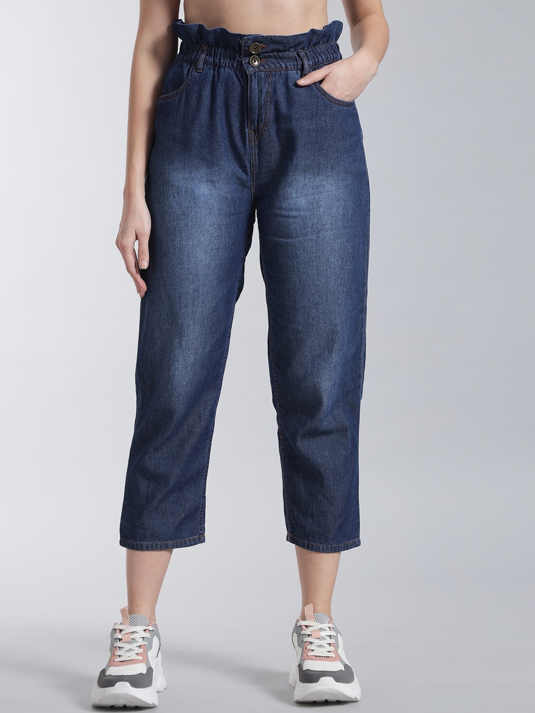 

Q-rious Women Blue Boyfriend Fit High-Rise Light Fade Jeans