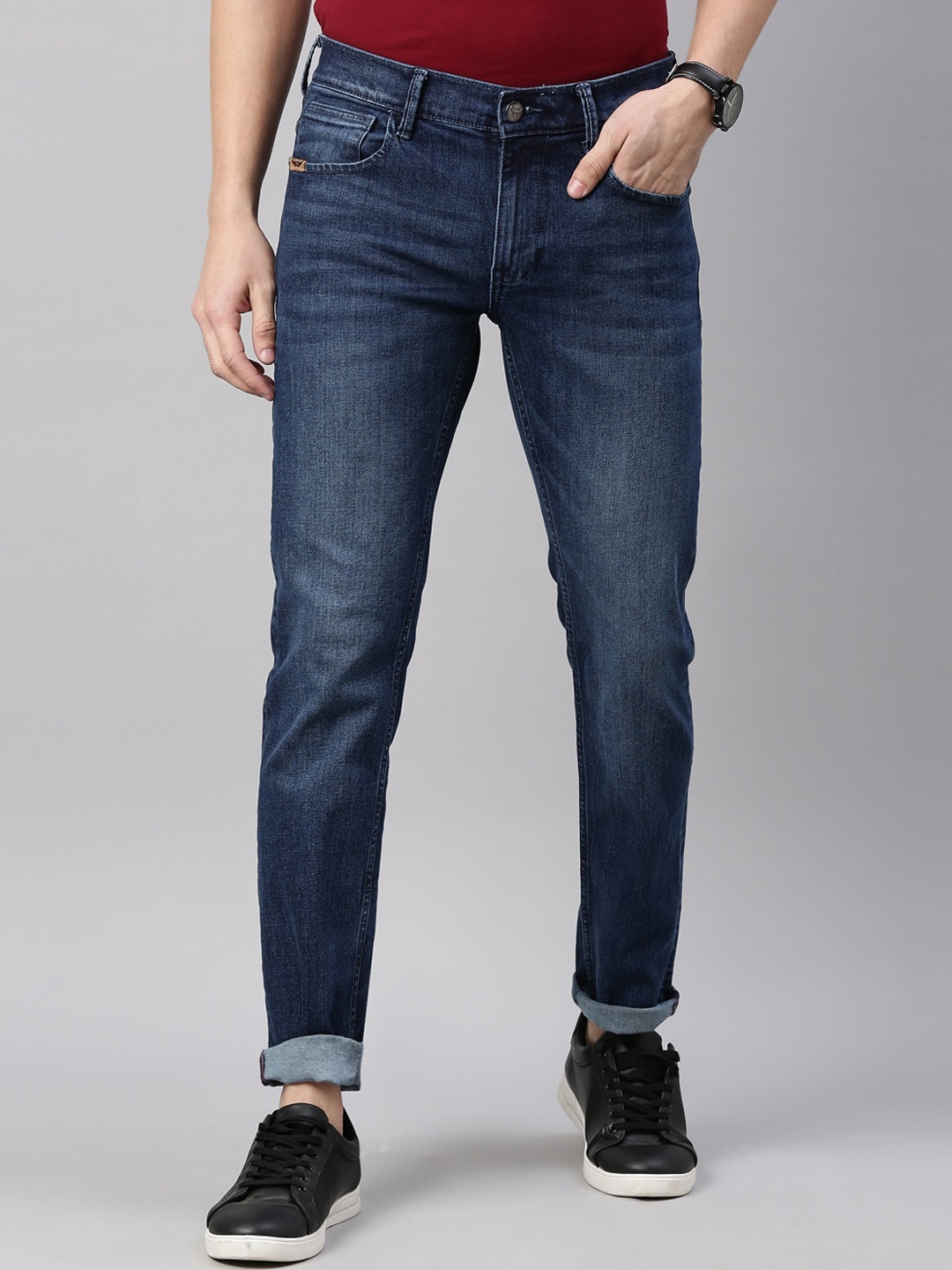 

American Bull Men Blue Slim Fit Light Fade Jeans