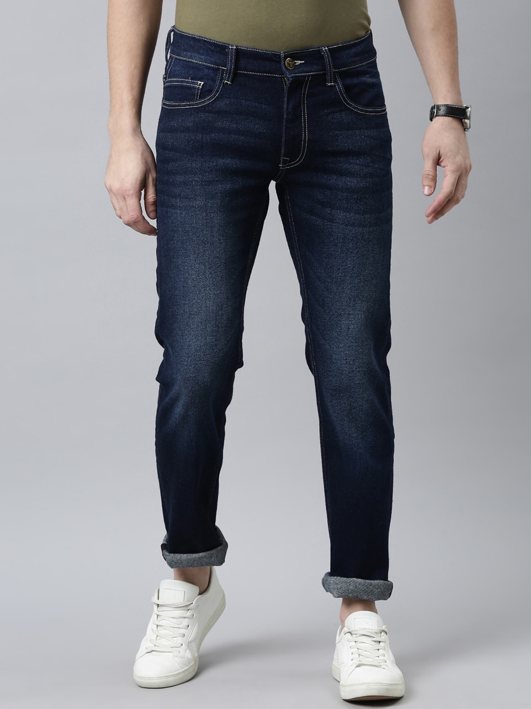 

American Bull Men Blue Slim Fit Light Fade Jeans