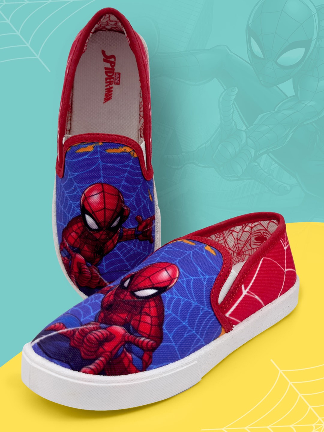 

Kids Ville KIds-Boys Blue Spider-Man Printed Slip-On Sneakers