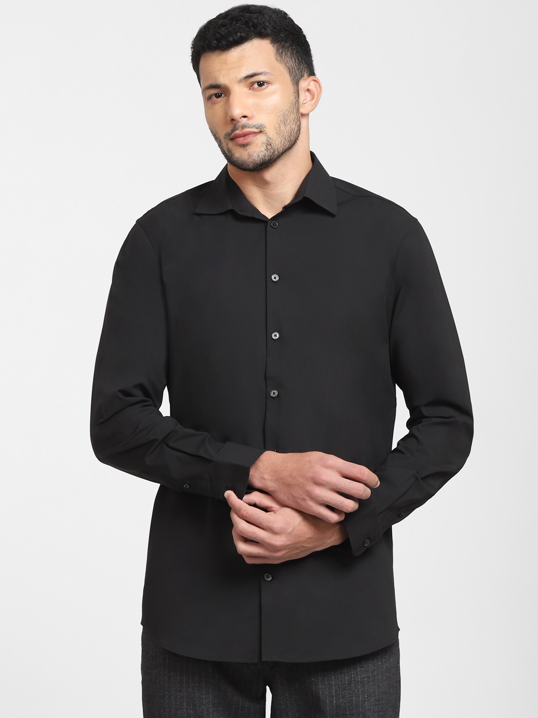 

SELECTED Men Black Solid Slim Fit Formal Shirt