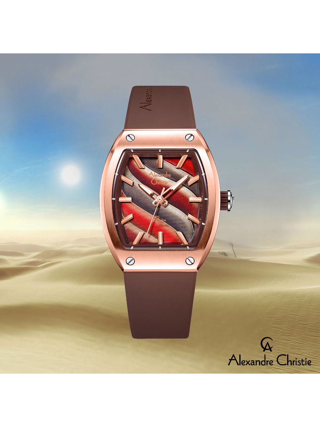 

Alexandre Christie Women Red Printed Dial & Brown Straps Analogue Watch