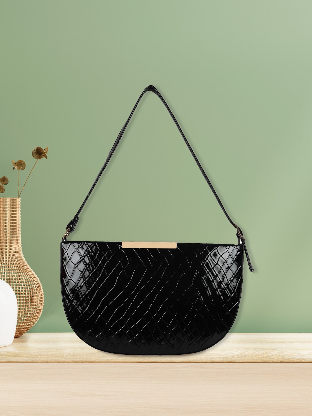 

Apsis Women Black Half Moon Shoulder Bag