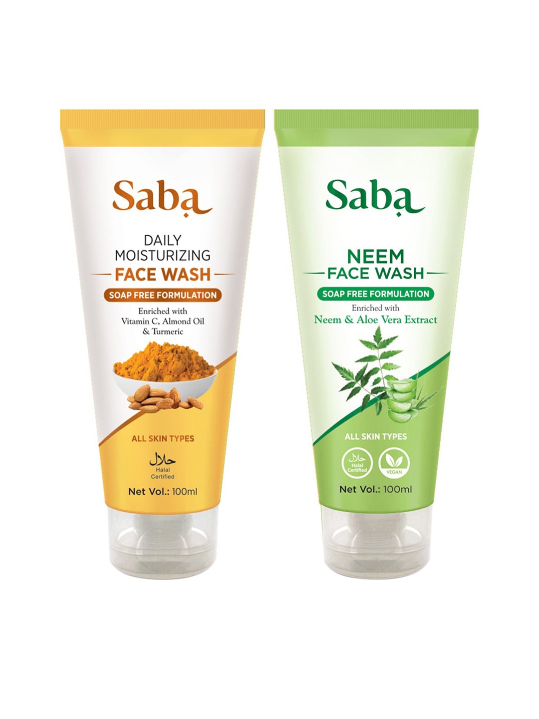 

Saba Set Of 2 Daily Moisturizing & Neem Face Wash 200ml, Multi