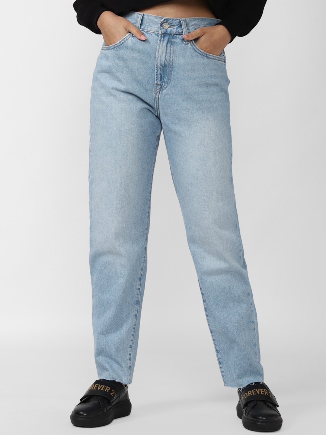

FOREVER 21 Women Blue Heavy Fade Jeans