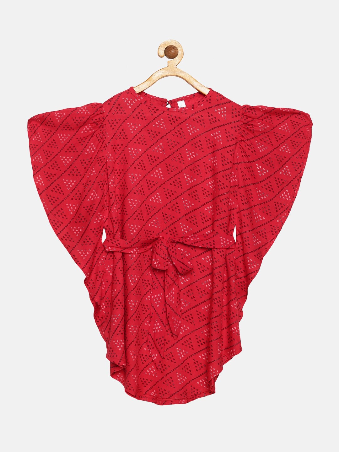 

KiddoPanti Red Kaftan Tie Up Dress