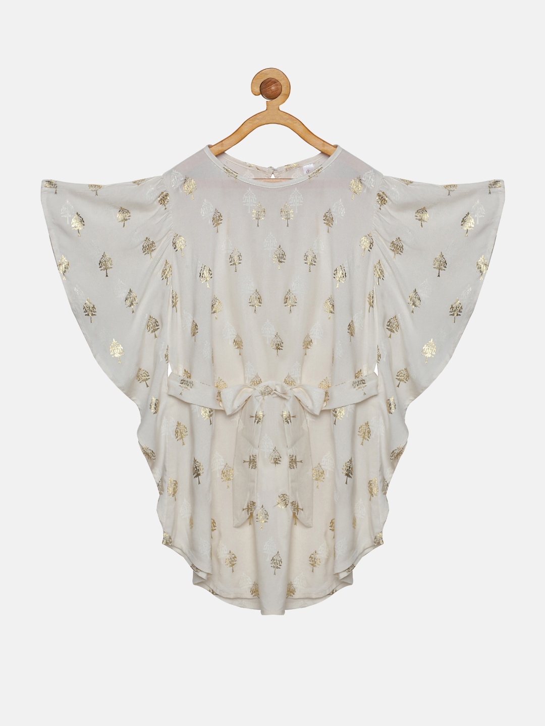 

KiddoPanti Off White Floral Kaftan Dress