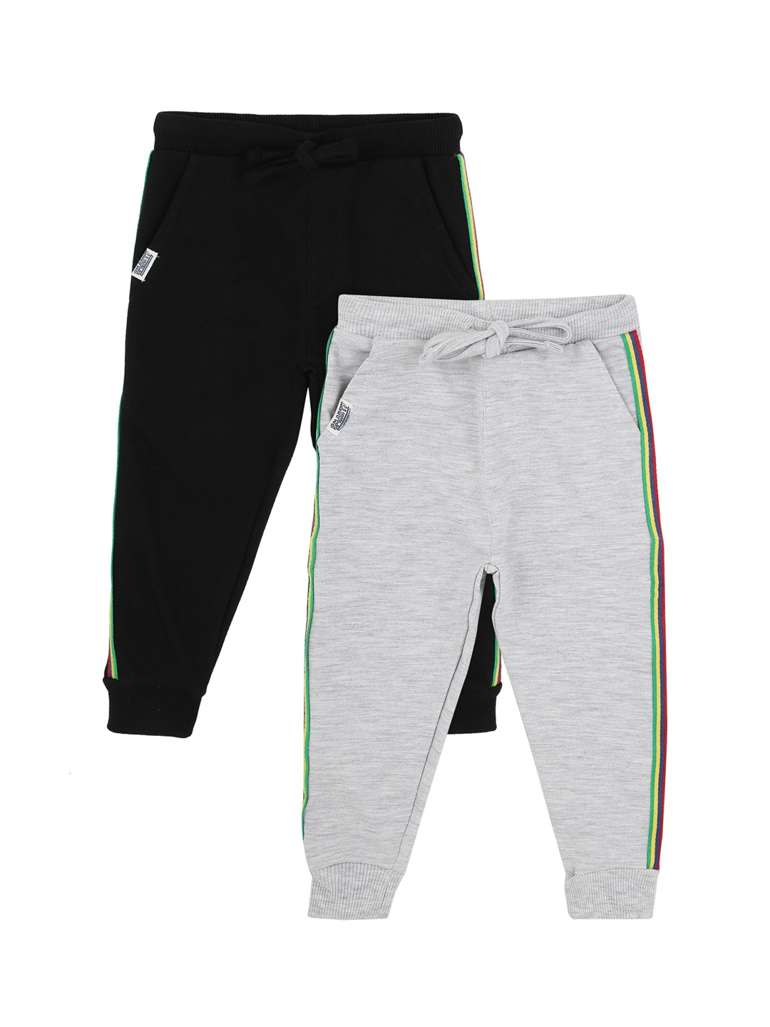 

Bodycare Kids Boys Pack Of 2 Black & Grey Solid Joggers