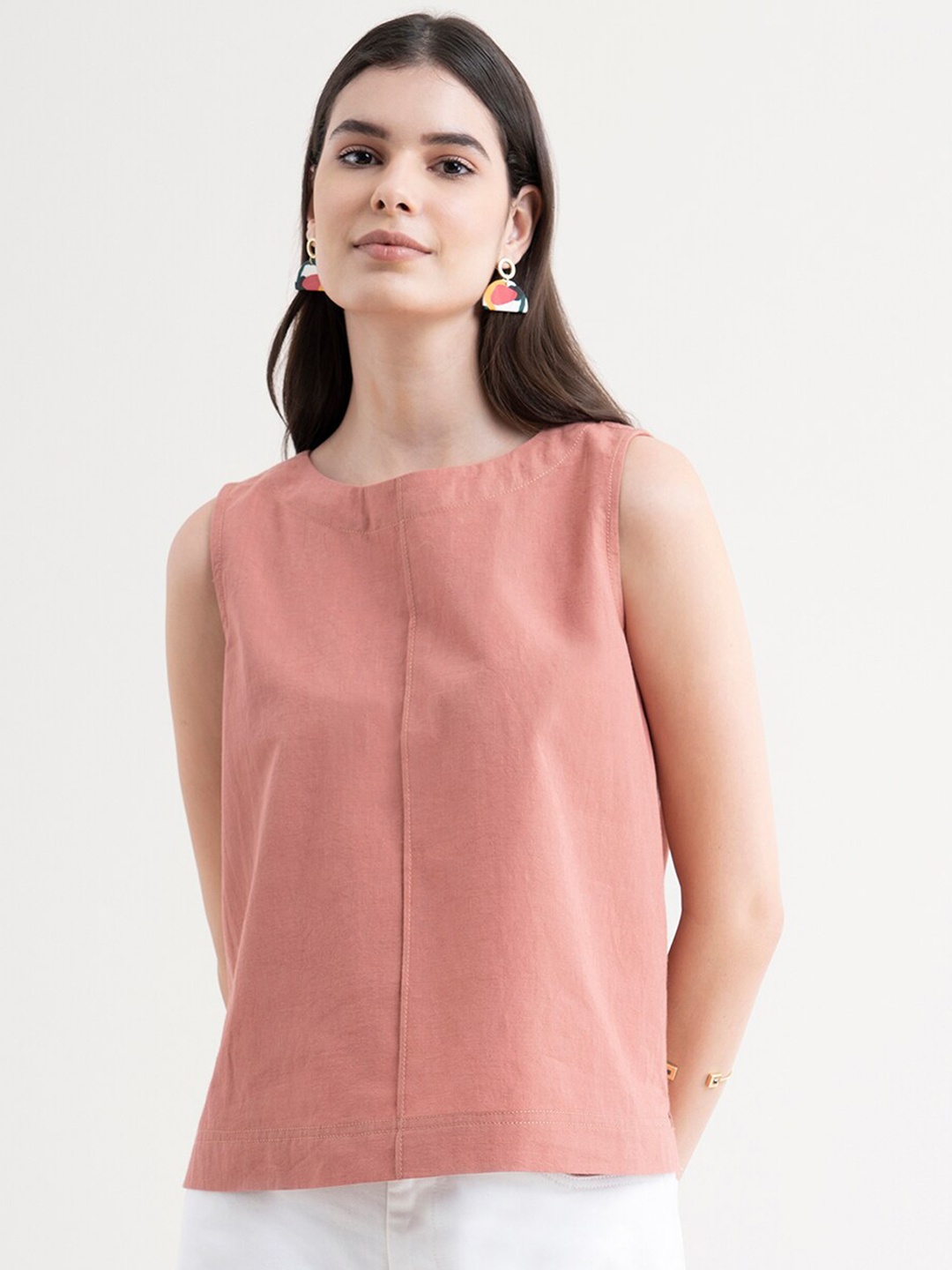 

FableStreet womens solid Pink Top