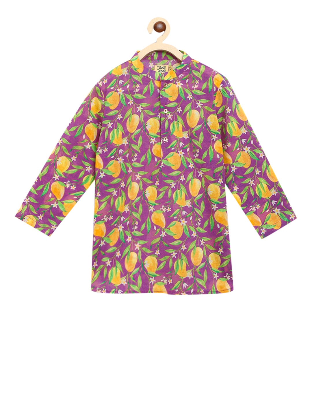

Tiber Taber Boys Purple & Yellow Floral Printed Kurta